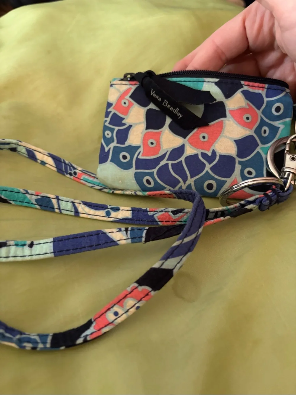Vera Bradley Navy Blue Floral Lanyard ID Badge Holder